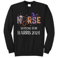 Political Halloween Spooky Nurse Voting For Harris 2024 Sweatshirt