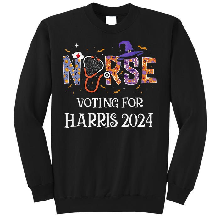 Political Halloween Spooky Nurse Voting For Harris 2024 Sweatshirt