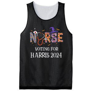 Political Halloween Spooky Nurse Voting For Harris 2024 Mesh Reversible Basketball Jersey Tank