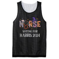 Political Halloween Spooky Nurse Voting For Harris 2024 Mesh Reversible Basketball Jersey Tank