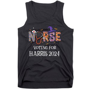 Political Halloween Spooky Nurse Voting For Harris 2024 Tank Top