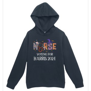 Political Halloween Spooky Nurse Voting For Harris 2024 Urban Pullover Hoodie