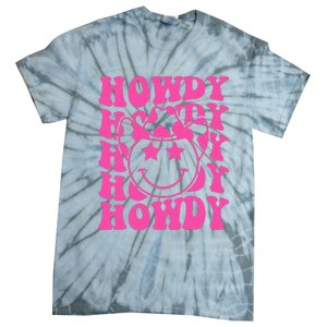 Pink Howdy Smile Face Rodeo Western Country Southern Cowgirl Tie-Dye T-Shirt