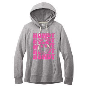 Pink Howdy Smile Face Rodeo Western Country Southern Cowgirl Women's Fleece Hoodie