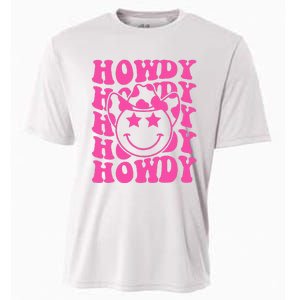 Pink Howdy Smile Face Rodeo Western Country Southern Cowgirl Cooling Performance Crew T-Shirt