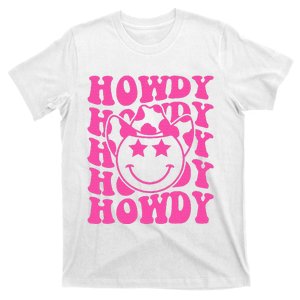 Pink Howdy Smile Face Rodeo Western Country Southern Cowgirl T-Shirt