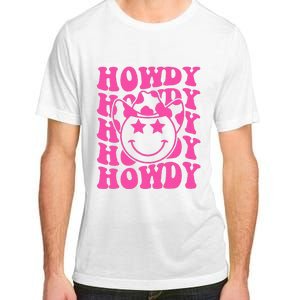 Pink Howdy Smile Face Rodeo Western Country Southern Cowgirl Adult ChromaSoft Performance T-Shirt