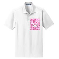 Pink Howdy Smile Face Rodeo Western Country Southern Cowgirl Dry Zone Grid Polo