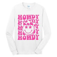 Pink Howdy Smile Face Rodeo Western Country Southern Cowgirl Tall Long Sleeve T-Shirt