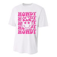 Pink Howdy Smile Face Rodeo Western Country Southern Cowgirl Performance Sprint T-Shirt