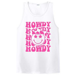 Pink Howdy Smile Face Rodeo Western Country Southern Cowgirl PosiCharge Competitor Tank