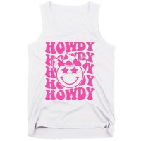 Pink Howdy Smile Face Rodeo Western Country Southern Cowgirl Tank Top