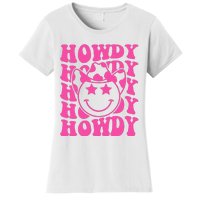 Pink Howdy Smile Face Rodeo Western Country Southern Cowgirl Women's T-Shirt