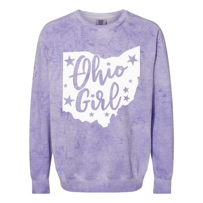 Proud Home State Lover Ohio Girl Colorblast Crewneck Sweatshirt