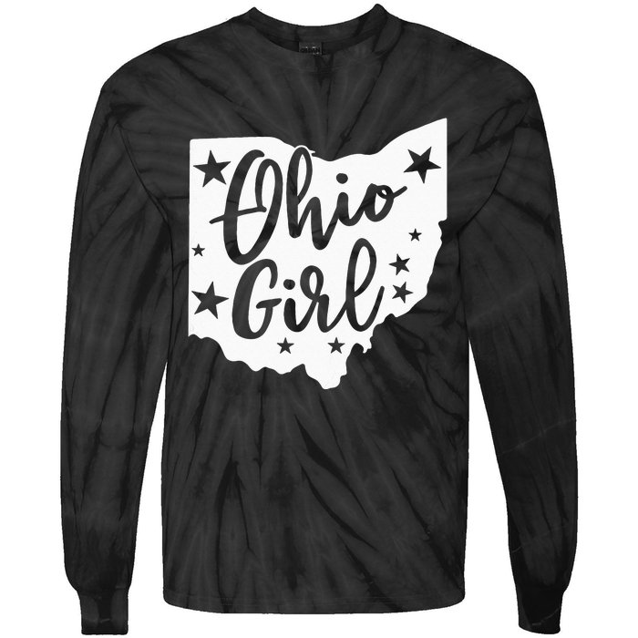 Proud Home State Lover Ohio Girl Tie-Dye Long Sleeve Shirt