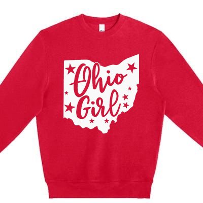 Proud Home State Lover Ohio Girl Premium Crewneck Sweatshirt