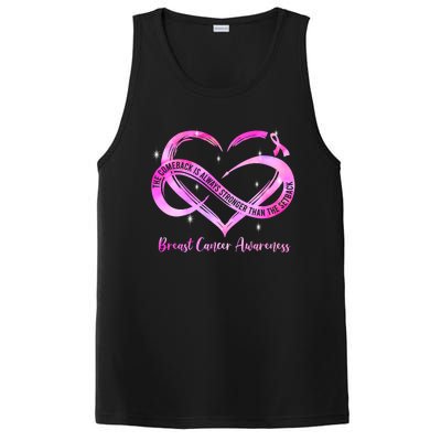 Pink Heart Stronger Than Cancer Breast Cancer Awareness Gift PosiCharge Competitor Tank