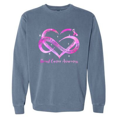 Pink Heart Stronger Than Cancer Breast Cancer Awareness Gift Garment-Dyed Sweatshirt