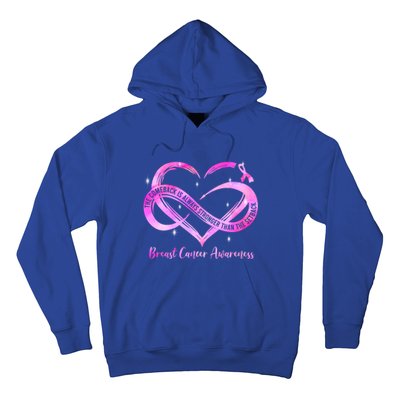 Pink Heart Stronger Than Cancer Breast Cancer Awareness Gift Hoodie