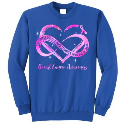 Pink Heart Stronger Than Cancer Breast Cancer Awareness Gift Sweatshirt