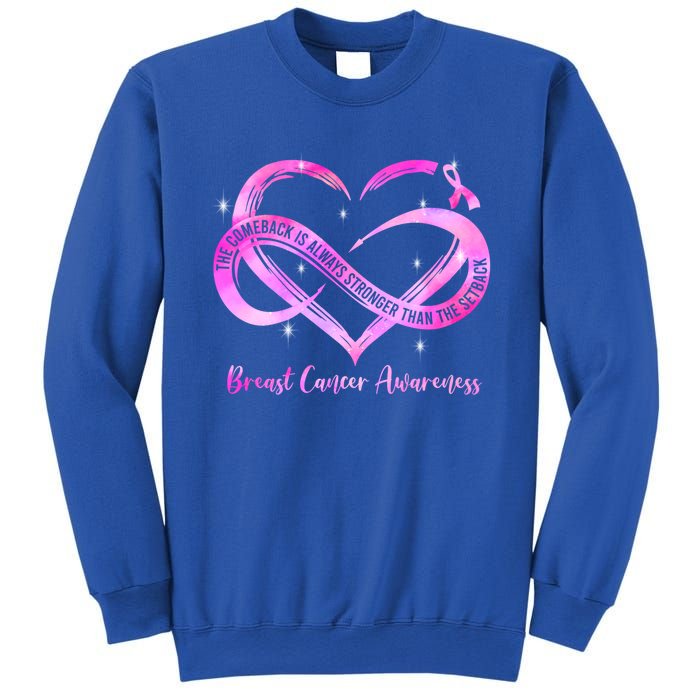 Pink Heart Stronger Than Cancer Breast Cancer Awareness Gift Sweatshirt