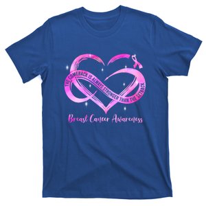 Pink Heart Stronger Than Cancer Breast Cancer Awareness Gift T-Shirt