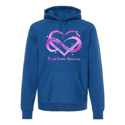 Pink Heart Stronger Than Cancer Breast Cancer Awareness Gift Premium Hoodie