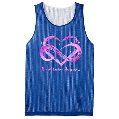 Pink Heart Stronger Than Cancer Breast Cancer Awareness Gift Mesh Reversible Basketball Jersey Tank