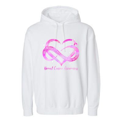 Pink Heart Stronger Than Cancer Breast Cancer Awareness Gift Garment-Dyed Fleece Hoodie