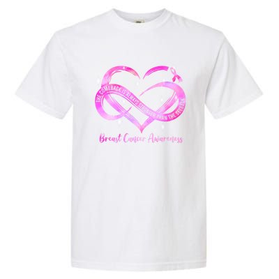 Pink Heart Stronger Than Cancer Breast Cancer Awareness Gift Garment-Dyed Heavyweight T-Shirt