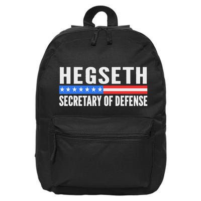 Pete Hegseth Secretary Of Defense Trump Maga Support 16 in Basic Backpack