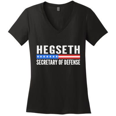 Pete Hegseth Secretary Of Defense Trump Maga Support Women's V-Neck T-Shirt