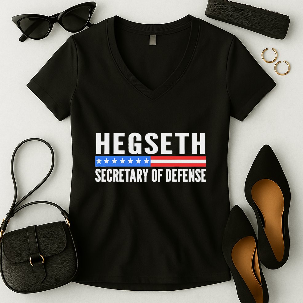 Pete Hegseth Secretary Of Defense Trump Maga Support Women's V-Neck T-Shirt