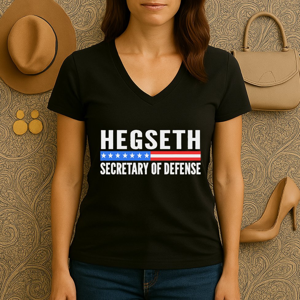 Pete Hegseth Secretary Of Defense Trump Maga Support Women's V-Neck T-Shirt