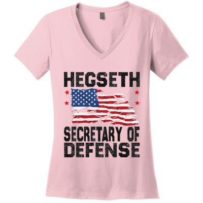 Pete Hegseth Secretary Of Defense Trump Pick Maga Women's V-Neck T-Shirt