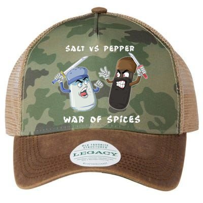 Pun Humor Salt Vs Pepper Deadly Weapon Cartoon Spices Salt Gift Legacy Tie Dye Trucker Hat