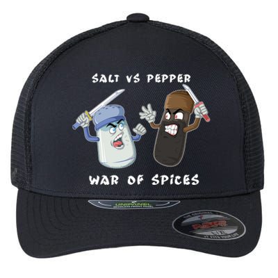 Pun Humor Salt Vs Pepper Deadly Weapon Cartoon Spices Salt Gift Flexfit Unipanel Trucker Cap