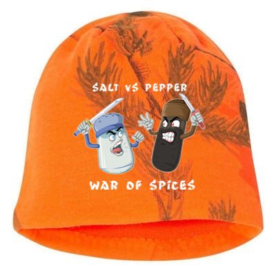 Pun Humor Salt Vs Pepper Deadly Weapon Cartoon Spices Salt Gift Kati - Camo Knit Beanie