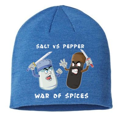 Pun Humor Salt Vs Pepper Deadly Weapon Cartoon Spices Salt Gift Sustainable Beanie