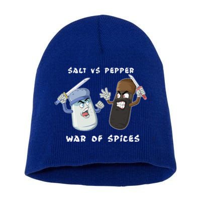 Pun Humor Salt Vs Pepper Deadly Weapon Cartoon Spices Salt Gift Short Acrylic Beanie