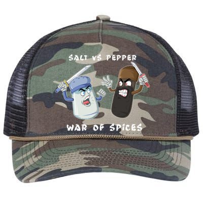 Pun Humor Salt Vs Pepper Deadly Weapon Cartoon Spices Salt Gift Retro Rope Trucker Hat Cap