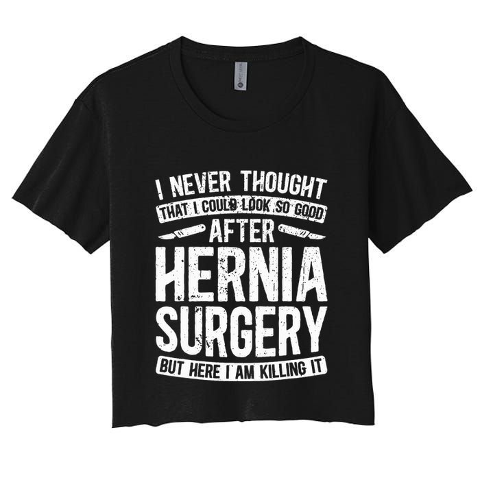 Post Hernia Surgery Recovery Women's Crop Top Tee