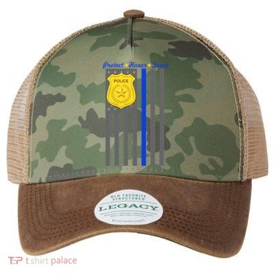 Protect Honor Serve Blue Striped Police Flag Legacy Tie Dye Trucker Hat