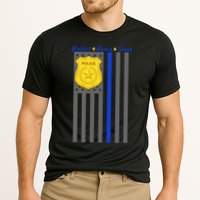 Protect Honor Serve Blue Striped Police Flag Cooling Performance Crew T-Shirt