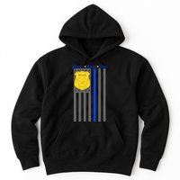 Protect Honor Serve Blue Striped Police Flag Hoodie