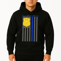 Protect Honor Serve Blue Striped Police Flag Hoodie