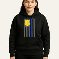 Protect Honor Serve Blue Striped Police Flag Hoodie