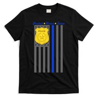 Protect Honor Serve Blue Striped Police Flag T-Shirt