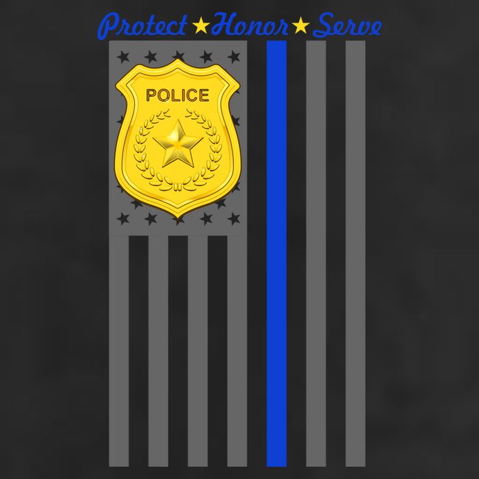 Protect Honor Serve Blue Striped Police Flag 11oz C Handle Ceramic Mug