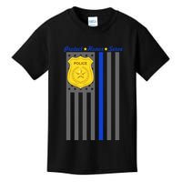 Protect Honor Serve Blue Striped Police Flag Kids T-Shirt